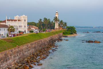 Sticker - Meeran Mosque and Galle lighthouse in Sri Lanka