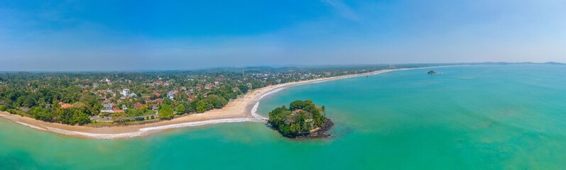 Canvas Print - Taprobane island and Weligama beach at Sri Lanka