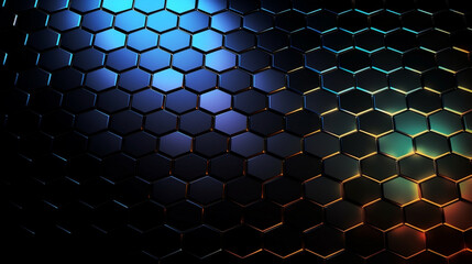 Poster - Hexagonal abstract metal concept wallpaper background Generative AI