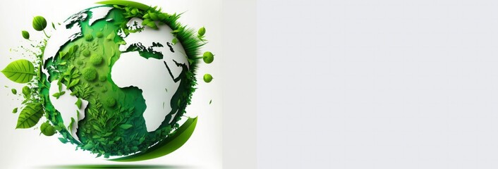 world earth day concept. illustration of the green planet earth on a white background. earth day pos