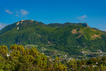 Wall Mural - Monte Epomeo mountain at Italian island Ischia