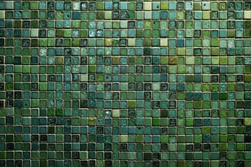 detailed close-up of a green tiled wall with texture and depth created with Generative AI technology