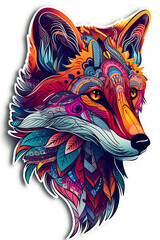 Naklejka na meble Beautiful t-shirt design of fox, vibrant colors. Generative ai