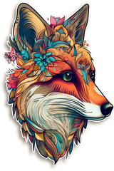 Naklejka na meble Beautiful t-shirt design of fox, vibrant colors. Generative ai