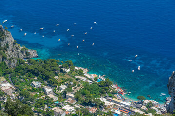 Sticker - Aerial view of Marina Piccola at the Italian island Capri