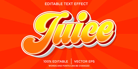 Wall Mural - juice text style effect editable