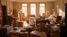 Organized Chaos, a Room in the Midst of Packing and Relocation, Generative AI