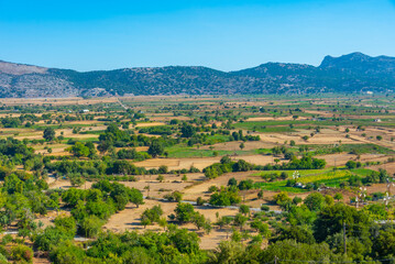 Panorama view of Lasithi plateau at Greek island Crete