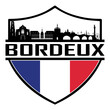 Bordeux France Skyline Silhouette Sunset Travel Souvenir Sticker Logo Badge Stamp Emblem Coat of Arms Vector Illustration SVG