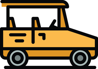 Sticker - Safari transport icon. Outline Safari transport vector icon for web design isolated on white background color flat