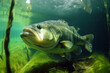 largemouth bass underwater close-up generated by ai