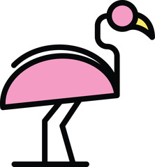 Sticker - Lake flamingo icon. Outline Lake flamingo vector icon for web design isolated on white background color flat