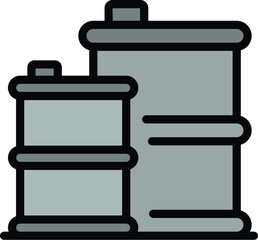 Sticker - Kerosene barrels icon. Outline Kerosene barrels vector icon for web design isolated on white background color flat