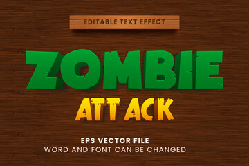 Poster - Zombie attack 3d editable text effect