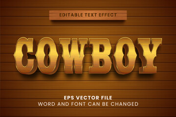 cowboy text effect vector editable