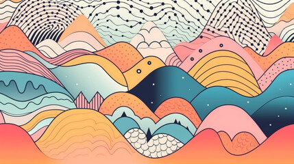 Wall Mural - abstract minimal background coloring book Generative AI