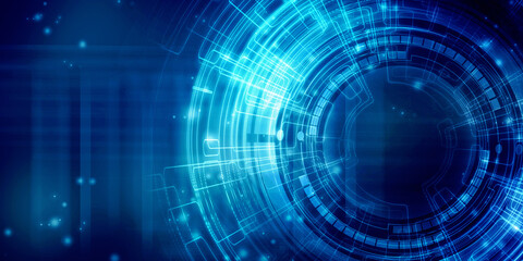 2d illustration Abstract futuristic electronic circuit technology background