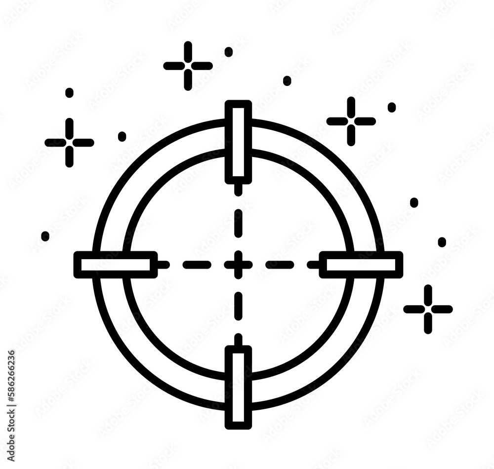 Target sniper icon. Simple line, outline of battle royale games icons ...