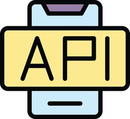 Wall Mural - api smartphone icon. outline api smartphone vector icon for web design isolated on white background 