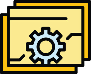 Wall Mural - api gear web icon. outline api gear web vector icon for web design isolated on white background colo