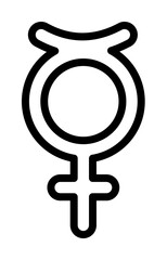 Wall Mural - mercury symbol icon. simple line, outline elements of esoteric icons for ui and ux, website or mobil