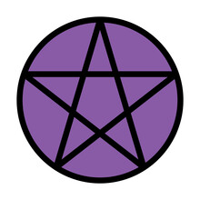 Symbol Star Pentagram Icon. Simple Color With Outline Elements Of Esoteric Icons For Ui And Ux, Website Or Mobile Application