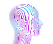 Abstract head with lines, 3d render