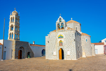 Wall Mural - Prophet Elias Monastery at Hydra island in Greece