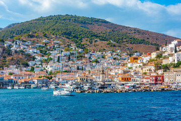 Sticker - View of port of Hydra in Greece