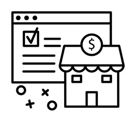 Commerce browser dollar shop icon. Element of online shopping icon