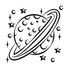 Wall Mural - planet icon. element of space hand drawn icon