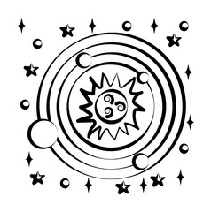 Wall Mural - solar system icon. element of space hand drawn icon