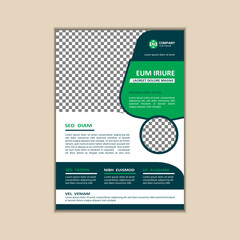 Vector corporate business flyer design template, simple and clean a4 size with bleed.