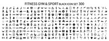 Icon Set Related To Fitness Gyms And Sports