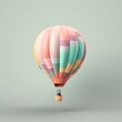 © Gelpi - Colorful hot air balloon in pastel background. Travel and adventure concept symbolizing freedom and excitement. Generative AI