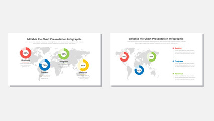 Pie chart infographic presentation template Editable