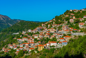 Panorama view of Dimitsana village at Greece