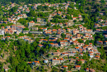 Panorama view of Dimitsana village at Greece