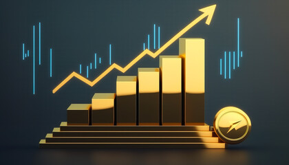 Wall Mural - A captivating image of a currency trading chart representing the economic success of a company - ai generated.