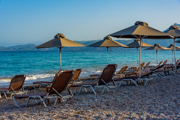 Sticker - View of a beach in Corinth, Greece