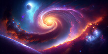 Space Galaxy Background, Galaxy Background, Starry Cosmic Nebula And Deep Space Universe Galaxies.