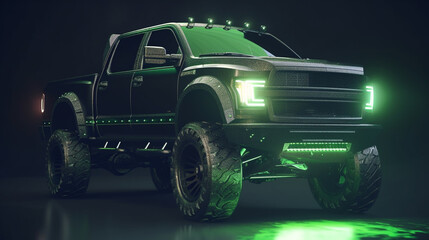 green truck wallpaper Ai Generative