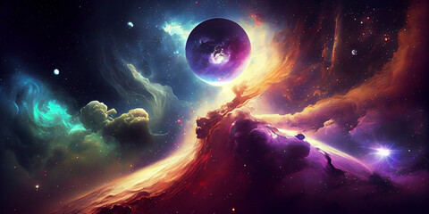 Wall Mural - space galaxy background, galaxy background, starry cosmic nebula and deep space universe galaxies.