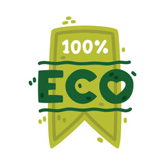 Sticker - Ecology Badge and Green Eco Label or Sticker Vector Template