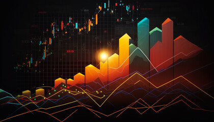 Wall Mural - An impressive financial performance chart showing the economic growth of a thriving business - ai generated.