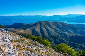 Sticker - Landscape of Mount Pantokrator at Corfu, Greece