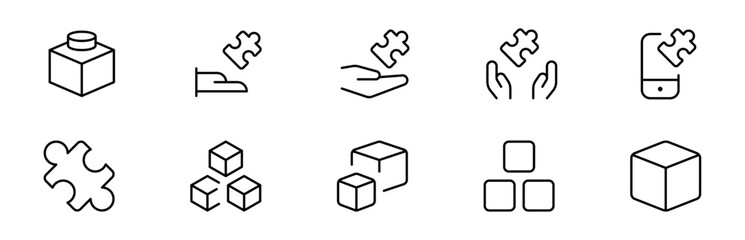 Plugin module icon in different style vector illustration. Plugins, modules vector icons designed in filled, outline, line and stroke style can be used for web, mobile, ui