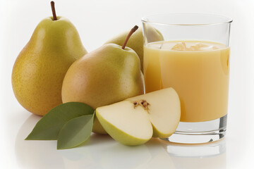 Wall Mural - white Background pear Juice 