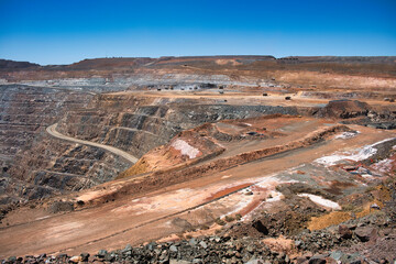 Wall Mural - The Super Pit or Fimiston Open Pit, the largest open pit gold mine of Australia, in Kalgoorlie, Western Australia
