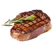 grilled beef steak isolated on a transparent background